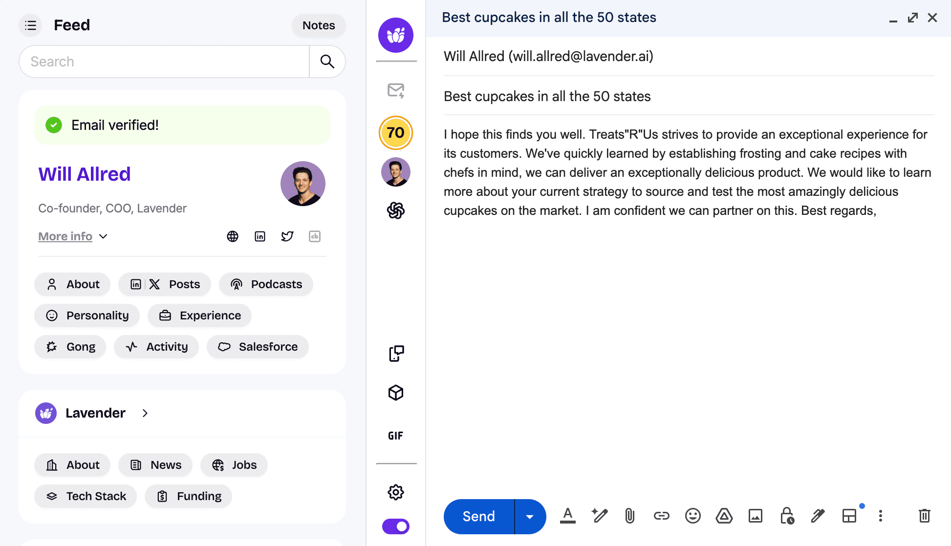 Lavender AI email assistant