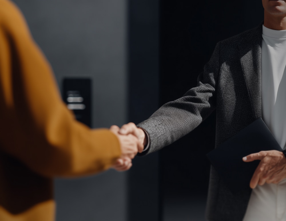 Two people shaking hands