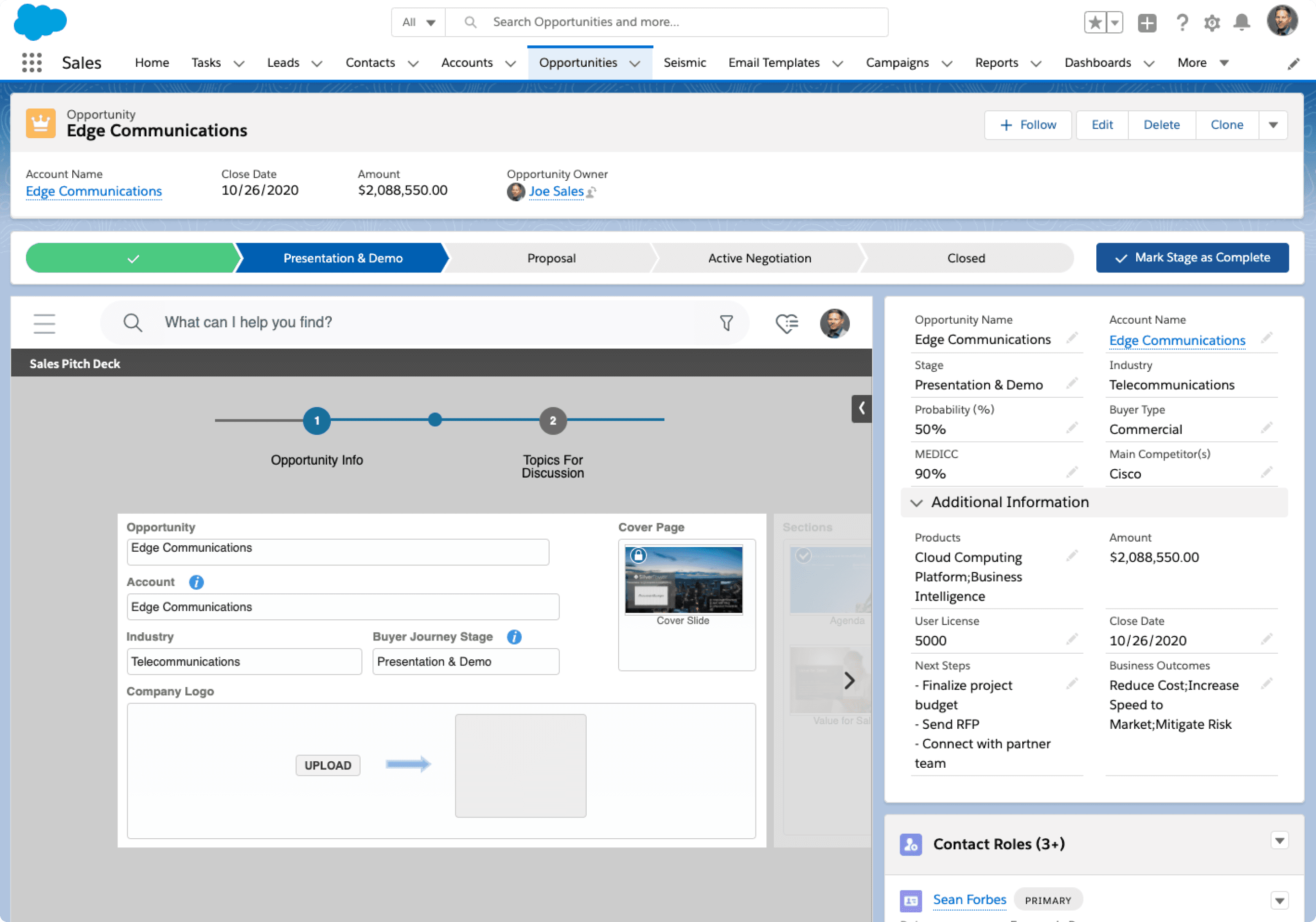 Seismic's LiveDocs personalizes content for each buyer using Salesforce data